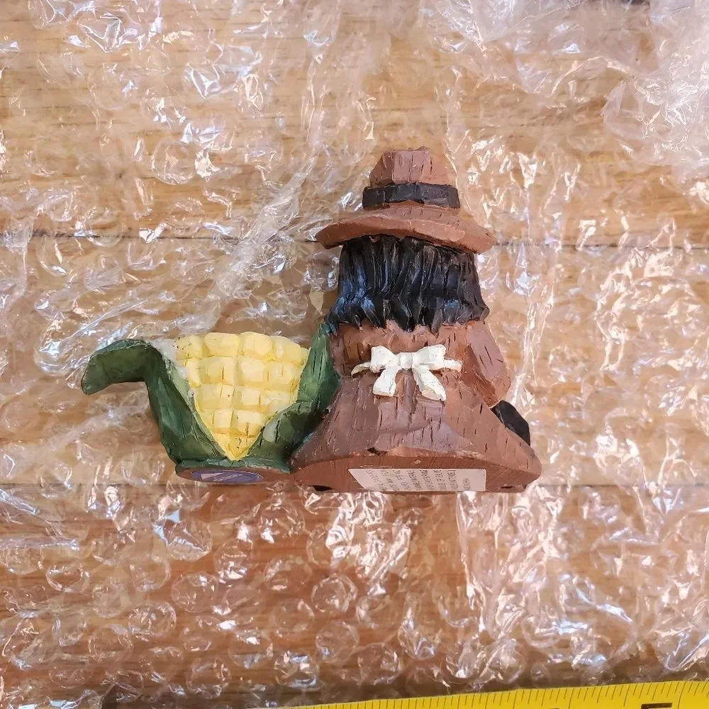 Vintage‎ fall Thanksgiving cast resin hand painted candle holder